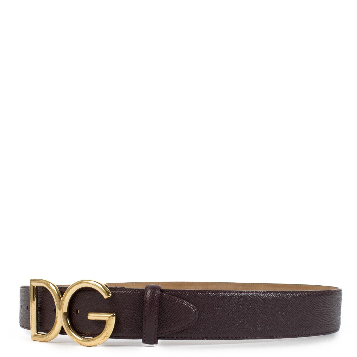 Dolce & Gabbana purple belt with gold hardware. Shop now on Labellov.com.