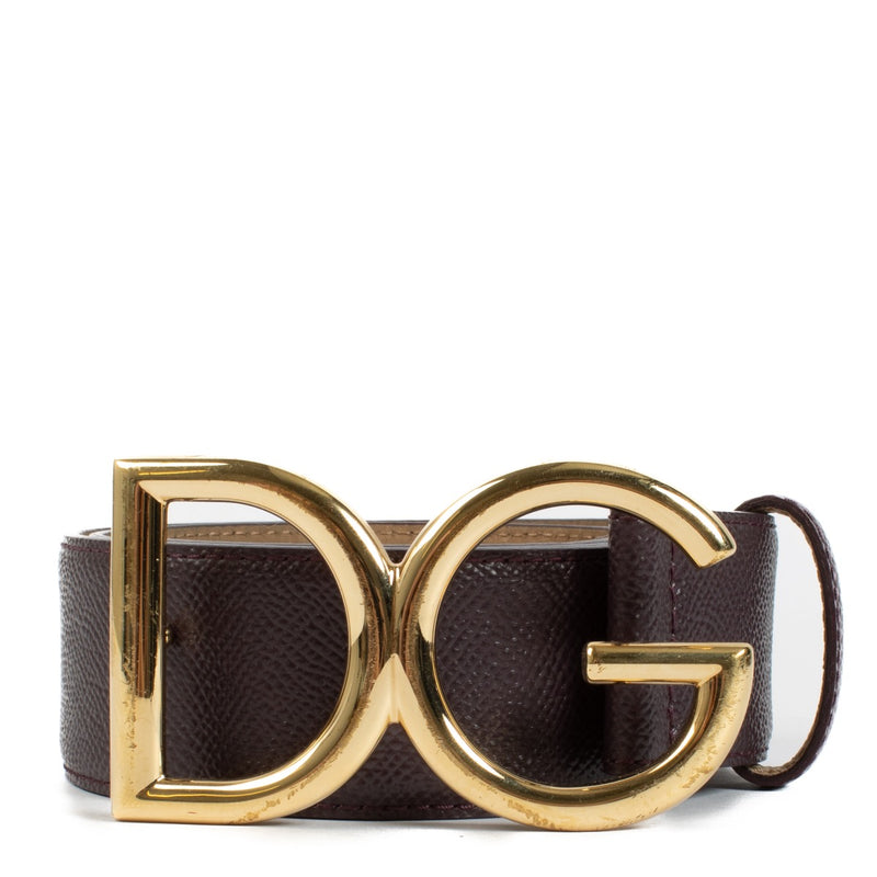 Dolce & Gabbana purple belt with gold hardware. Shop now on Labellov.com.