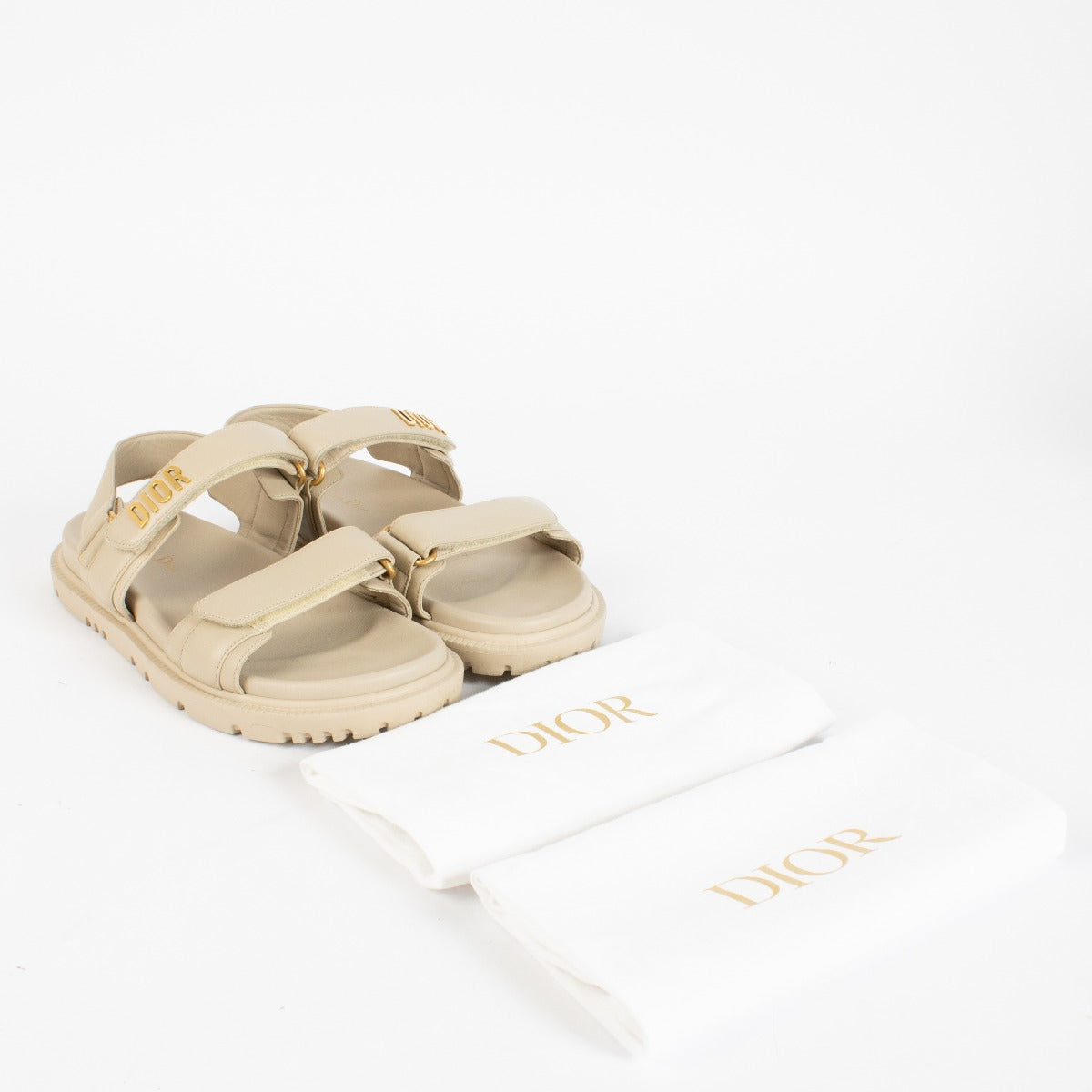 Authentic pre-loved Christian Dior PouderBeige Dioract Sandals- size 39 on labellov.com