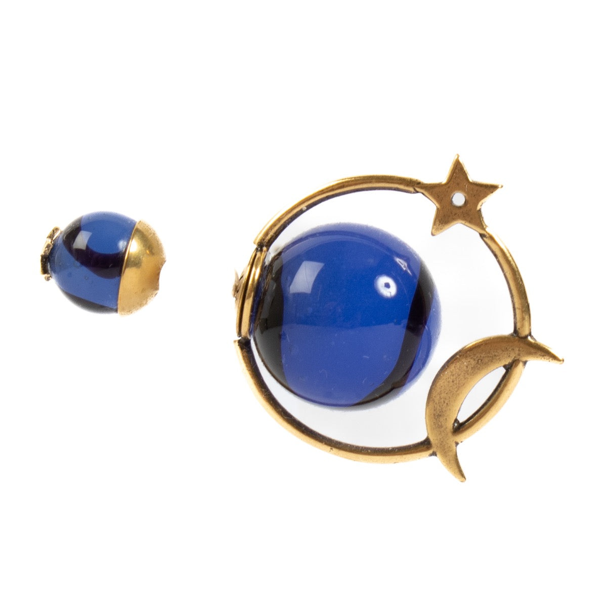Authentic second hand Christian Dior Blue Tribales Asymmetric Earrings on Labellov.com