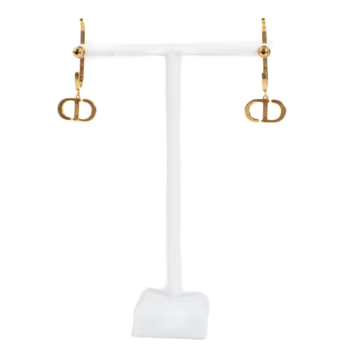 Authentic second hand Christian Dior Gold Crystal 30 Montaigne Earrings on Laballov.com