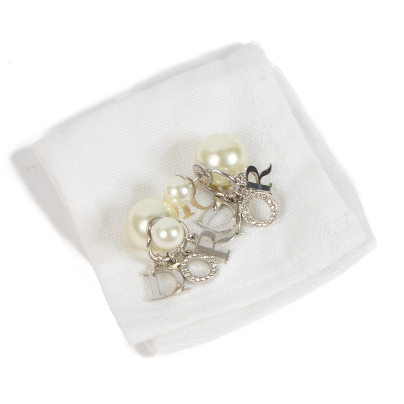Authentic second hand Christian Dior Timbales Crystal Logo Earrings on Labellov.com