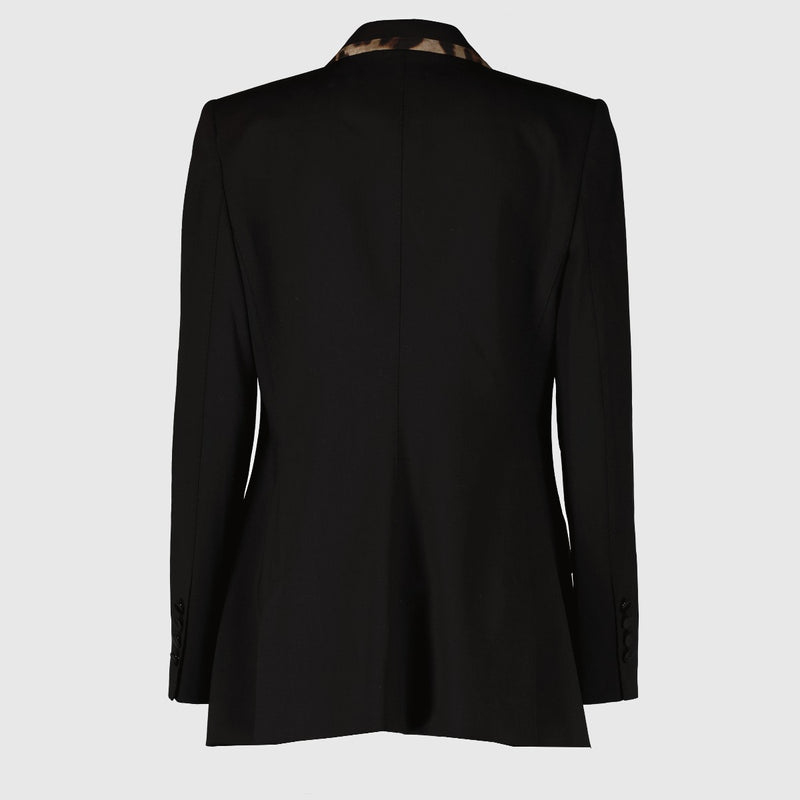 Authentic second-hand blazer Dolce & Gabbana Black Animal Print Blazer-Size IT 44 on labellov.com