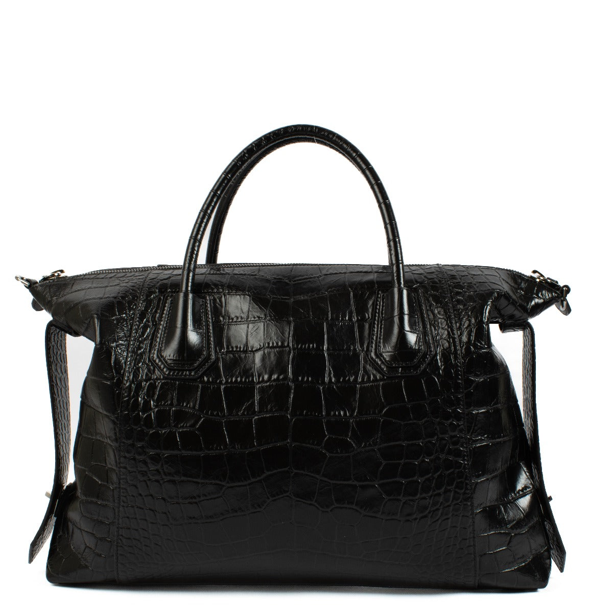 Givenchy Black Crocodile Embossed Medium Antigona Soft Bag