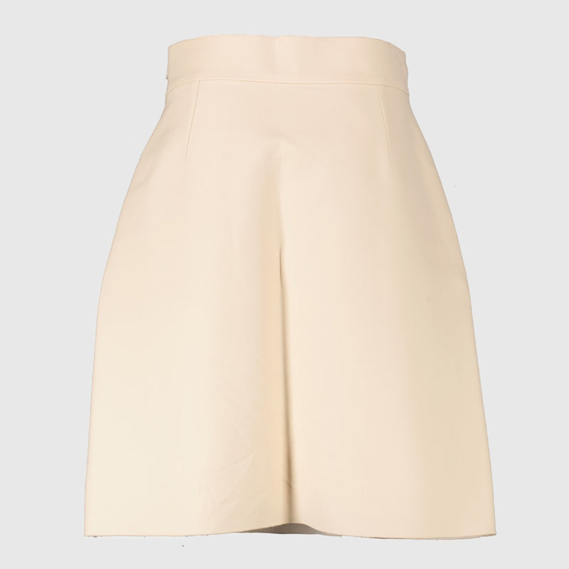 Authentic Gucci Wool-Silk A-line Skirt with gold GG buckle at Labellov.com