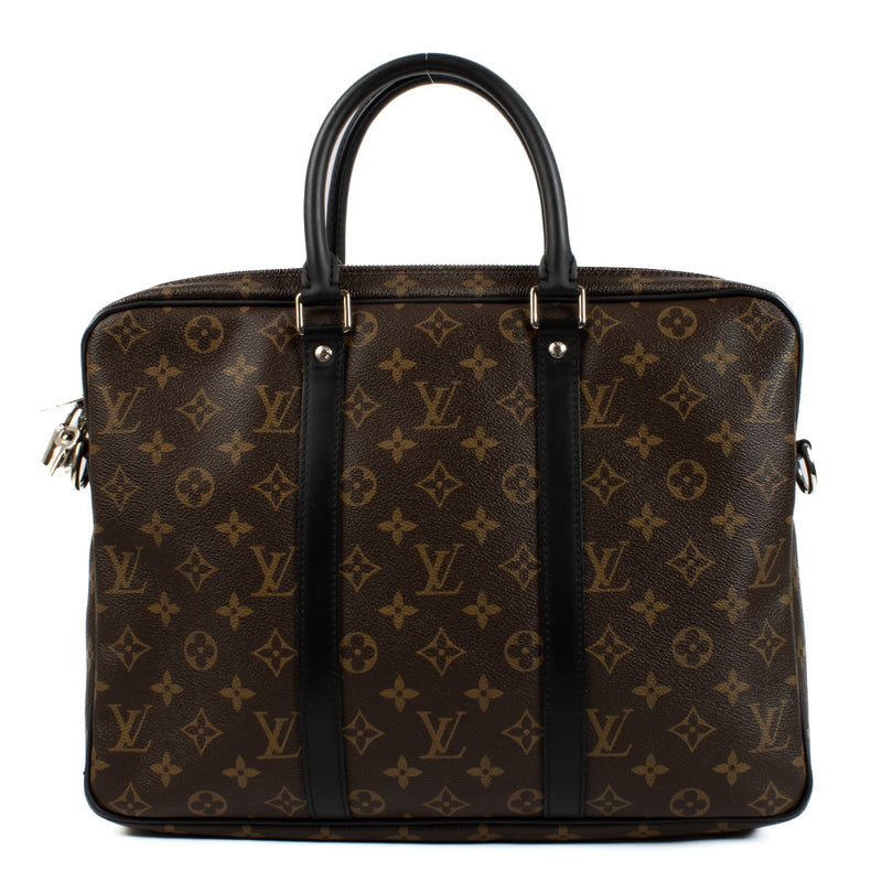Authentic second hand Louis Vuitton Monogram Macassar Porte Documents Jour Business Bag on Labellov.com