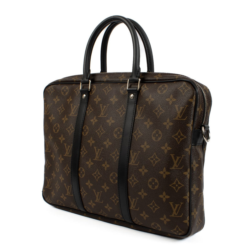 Authentic second hand Louis Vuitton Monogram Macassar Porte Documents Jour Business Bag on Labellov.com