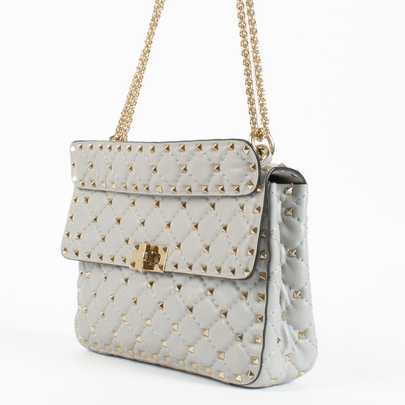 Authentic second hand Valentino Garavani Grey Small Rockstud Spike Bag on labellov.com