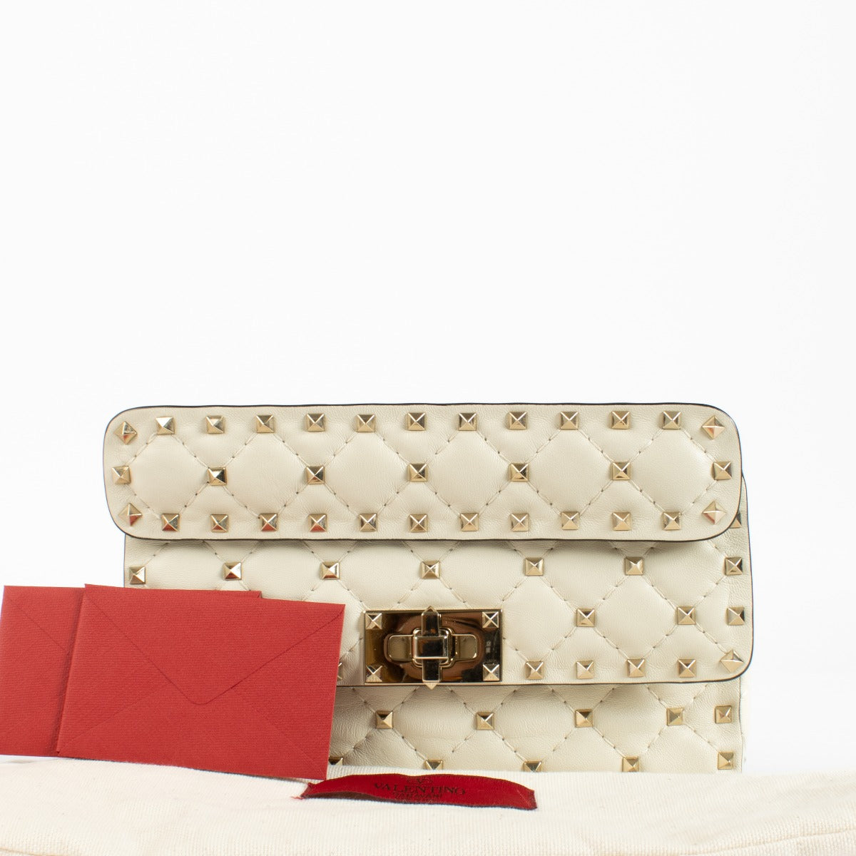 Authentic second hand Valentino Garavani Light Ivory Small Rockstud Spike Bagg on labellov.com
