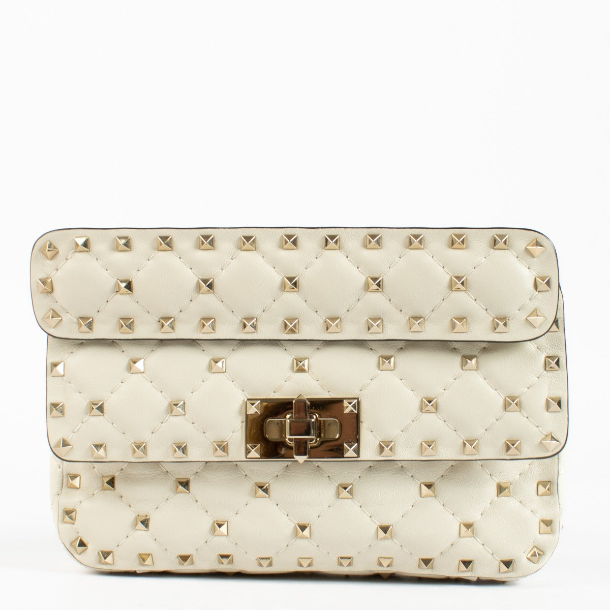 Authentic second hand Valentino Garavani Light Ivory Small Rockstud Spike Bag on labellov.com