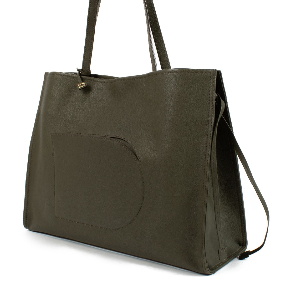 Delvaux Kaki Rodeo Kalfsleren D Tote Tas