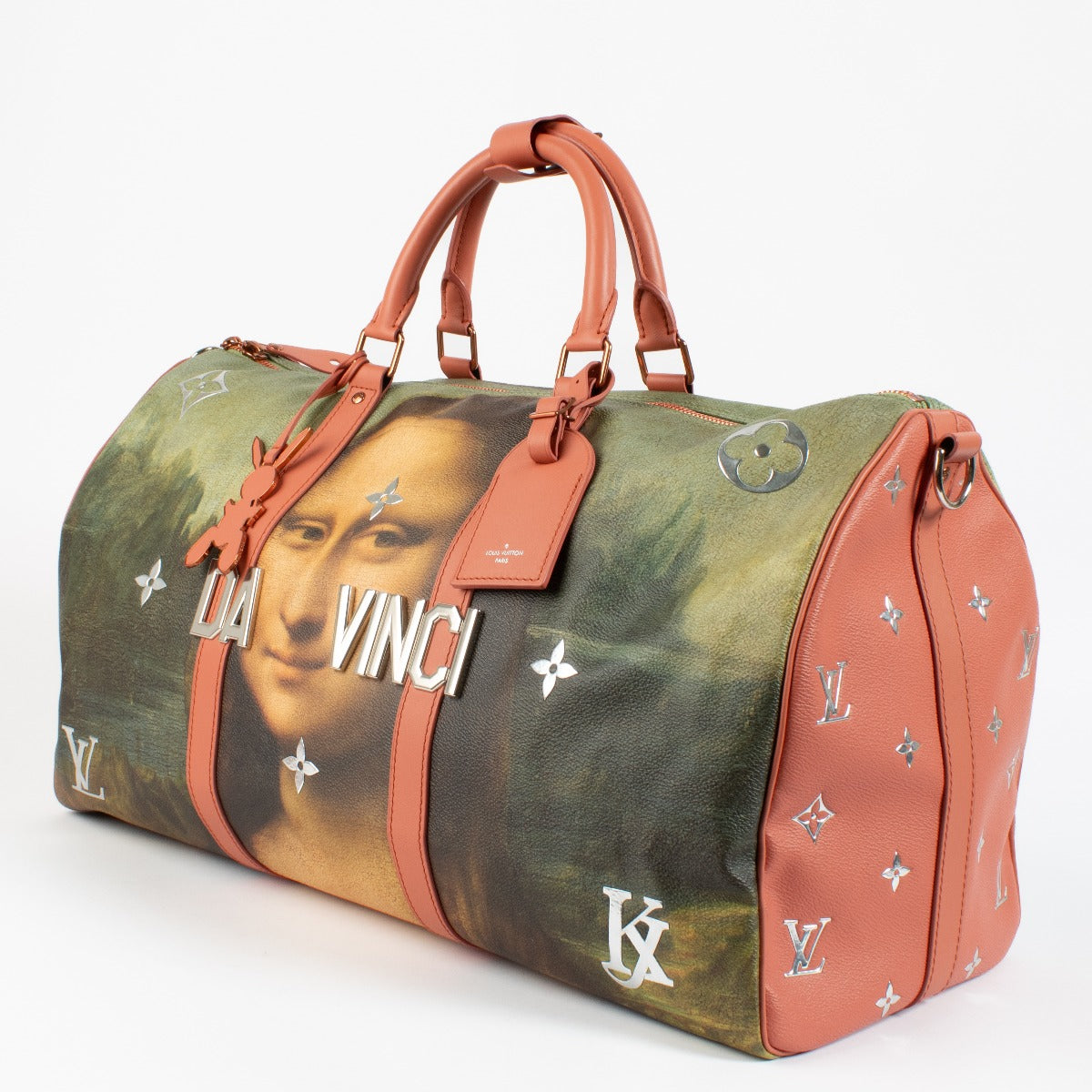 Authentic second hand Louis Vuitton Masters x Jeff Koons Mona Lisa Keepall 50 on www.labellov.com
