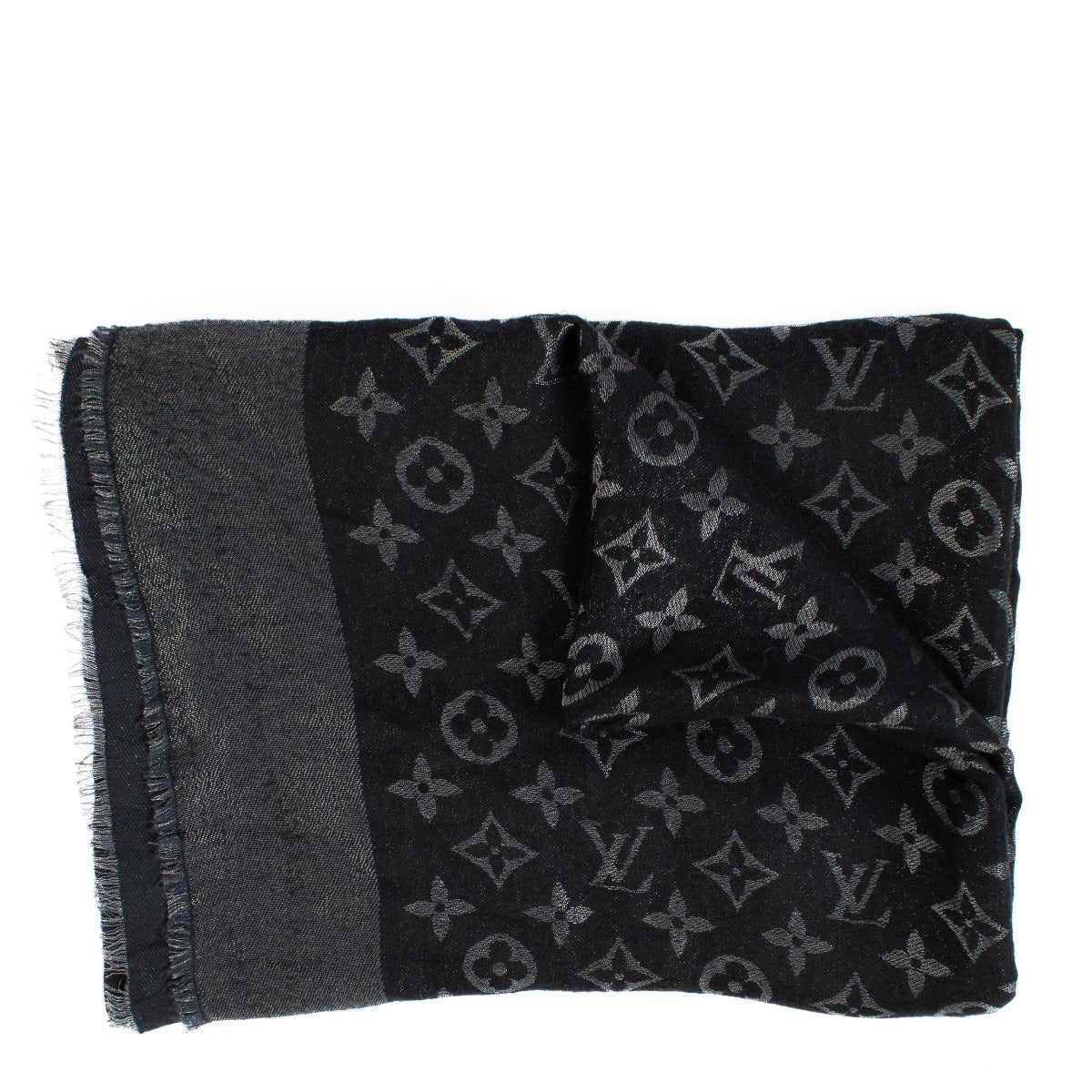 Louis Vuitton Zwarte Monogram Shine Sjaal