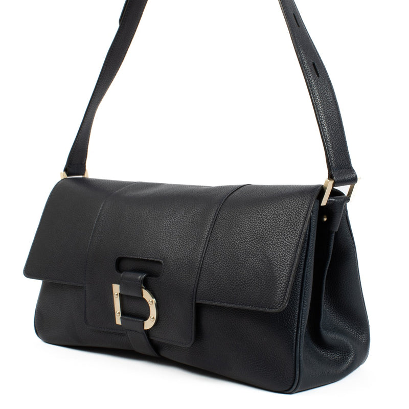Buy authentic second hand Delvaux Blue Leather Le Colette GM Shoulder Bag at Labellov.com