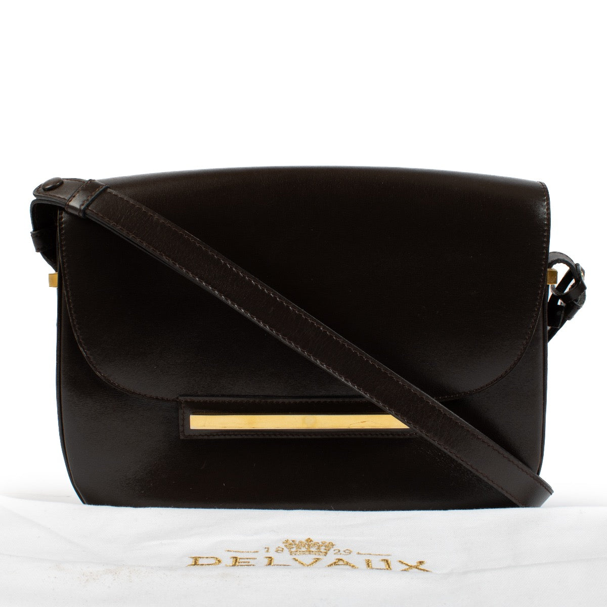 Authentic second hand Delvaux Brown Box Calf Vintage Bag on Labellov.com