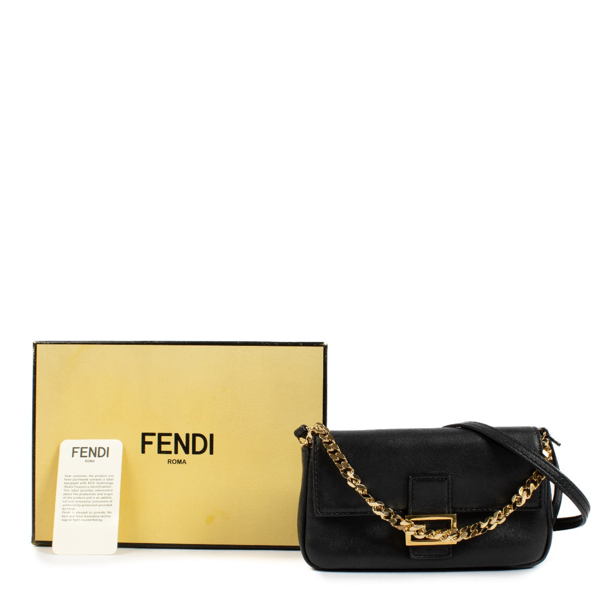Authentic second hand Fendi Black Micro Baguette Bag on Labellov.com