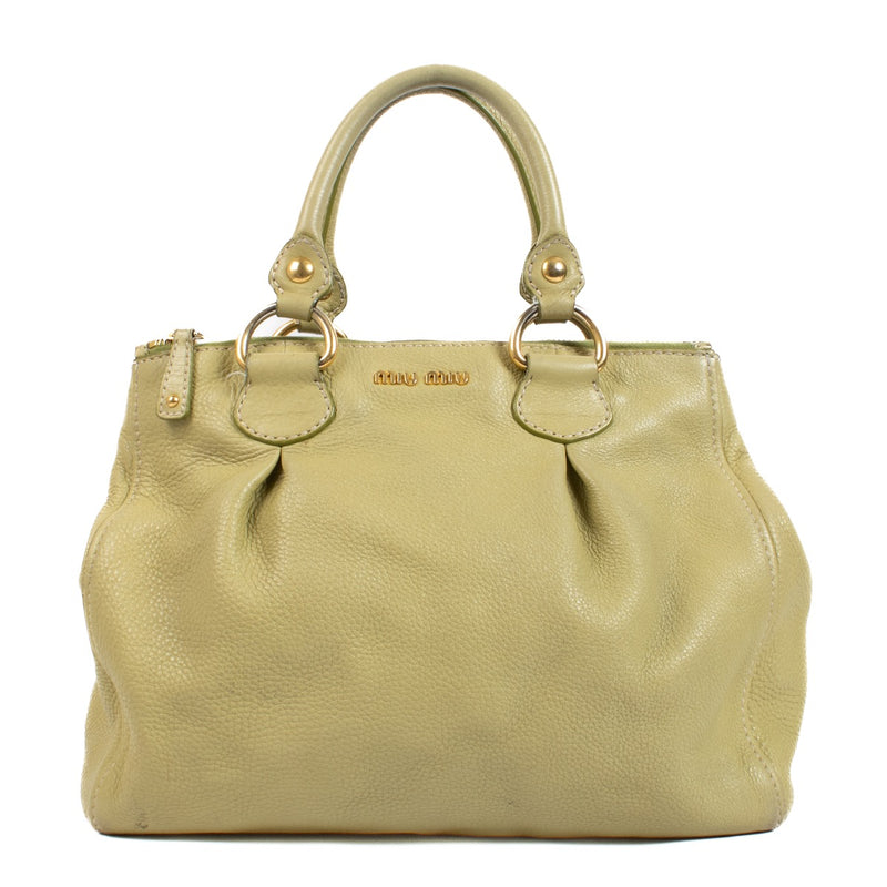 Authentic second hand Miu Miu Yellow Top Handle bag on Labellov.com