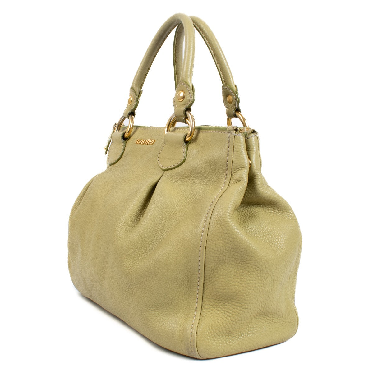 Authentic second hand Miu Miu Yellow Top Handle bag on Labellov.com