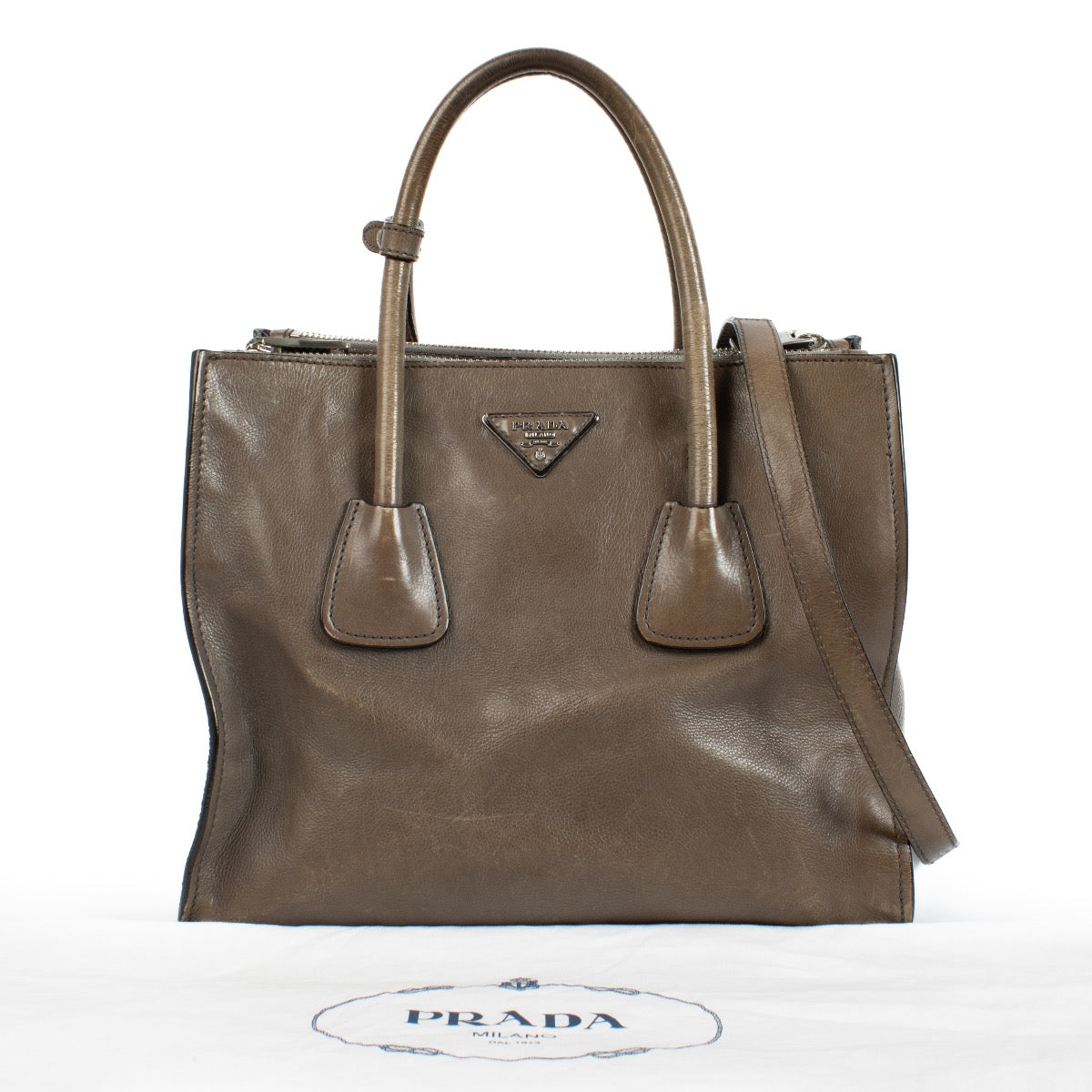 Authentic second hand Prada Brown City Calf Handbag on Labellov.com
