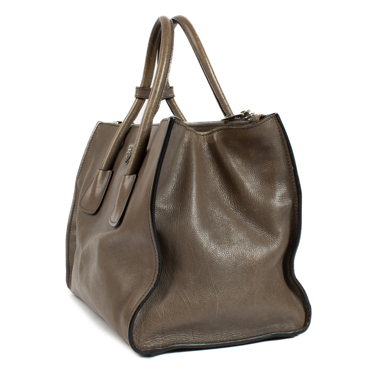 Authentic second hand Prada Brown City Calf Handbag on Labellov.com