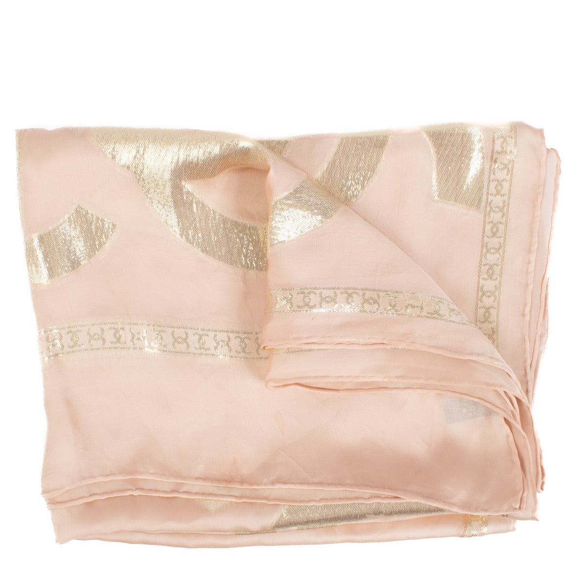 Buy authentic second hand Chanel Pink Silk 12P CC Shine Scarf at Labellov.com