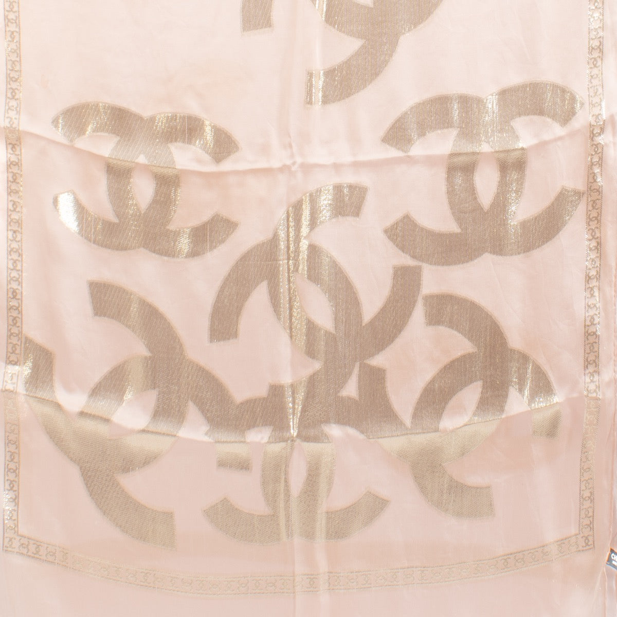Buy authentic second hand Chanel Pink Silk 12P CC Shine Scarf at Labellov.com