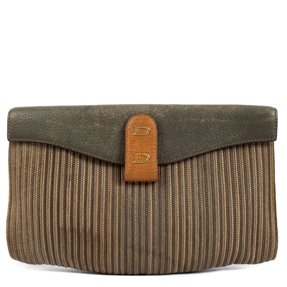 Authentic second hand Delvaux Brown Toile de Cuir Clutch on Labellov.com