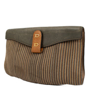 Authentic second hand Delvaux Brown Toile de Cuir Clutch on Labellov.com