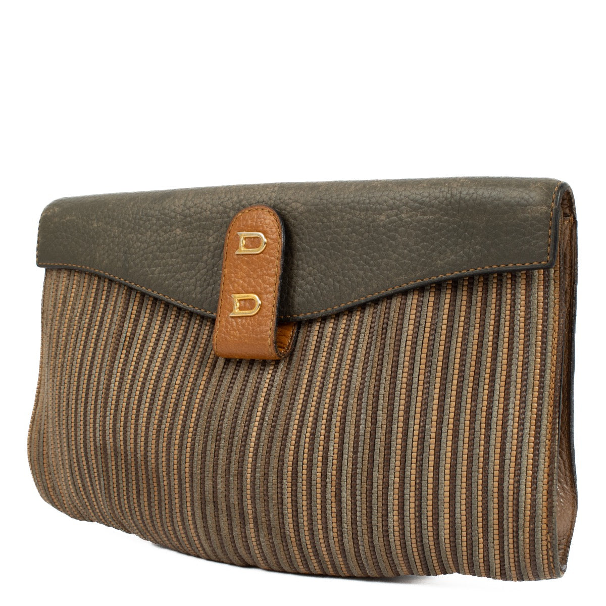 Authentic second hand Delvaux Brown Toile de Cuir Clutch on Labellov.com