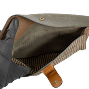Authentic second hand Delvaux Brown Toile de Cuir Clutch on Labellov.com