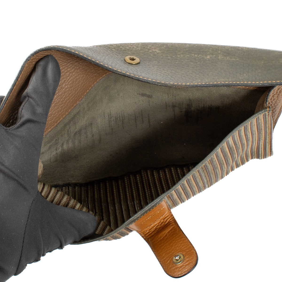 Authentic second hand Delvaux Brown Toile de Cuir Clutch on Labellov.com