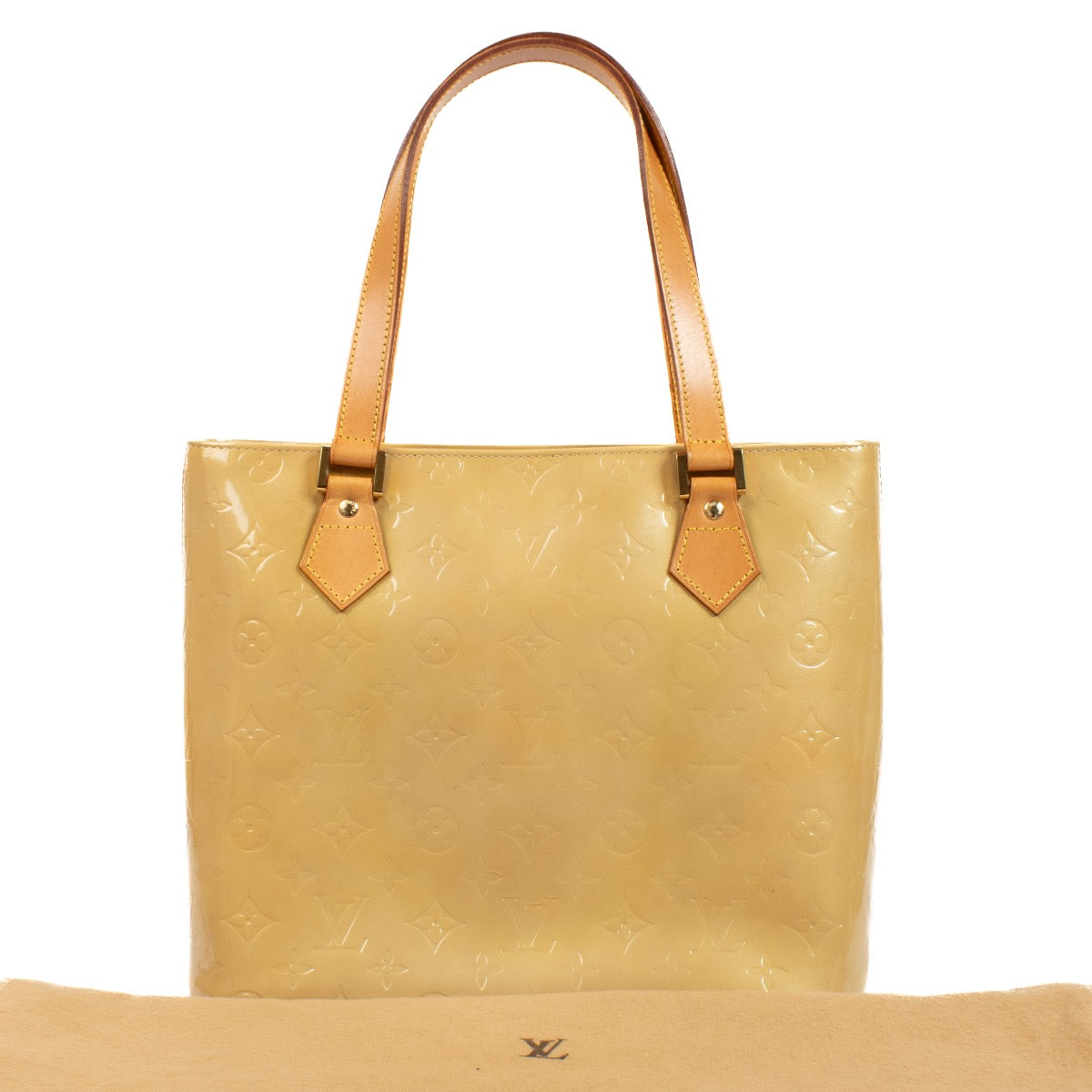 Authentic second hand Louis Vuitton Yellow Monogram Vernis Houston Bag on Labellov.com