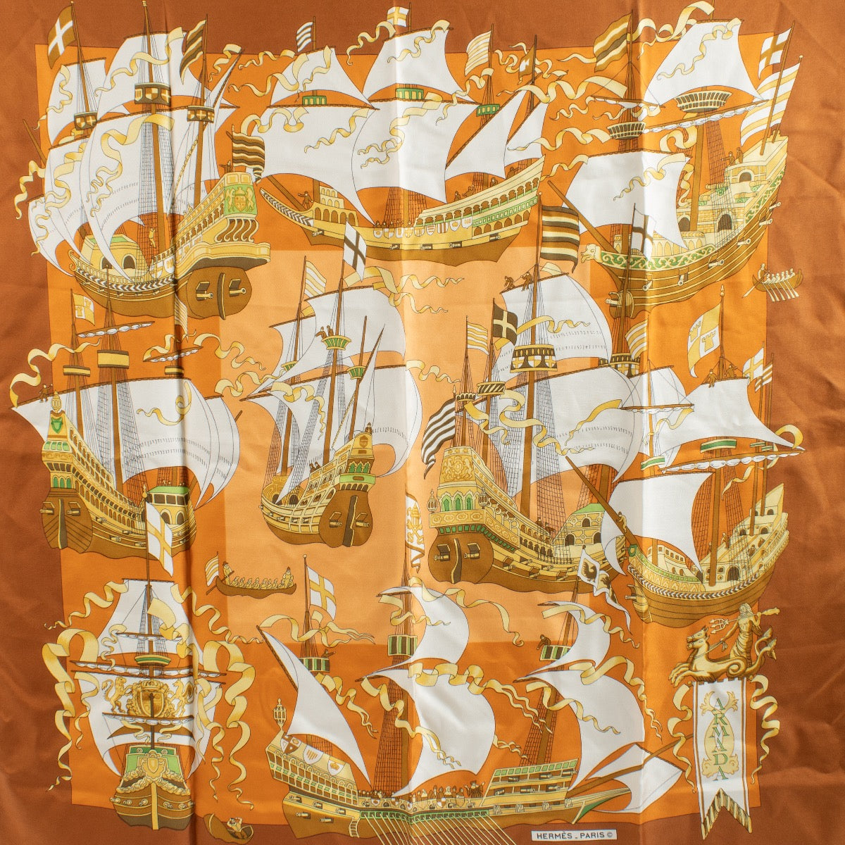 Authentic second hand Hermès Multicolor Armada 90 Silk Scarf on Labellov.com