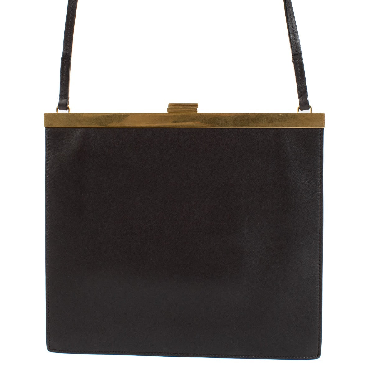 Buy authentic second hand Celine Brown Leather Clasp Crossbody Bag at Labellov.com