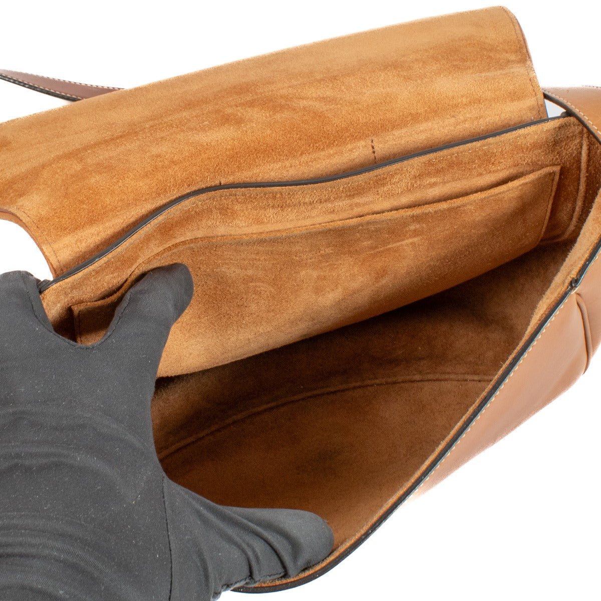 Celine Tan Medium Camarat B bag in smooth tan leather with gold-tone hardware, featuring a structured design and an adjustable shoulder strap. Shop now on Labellov.com.