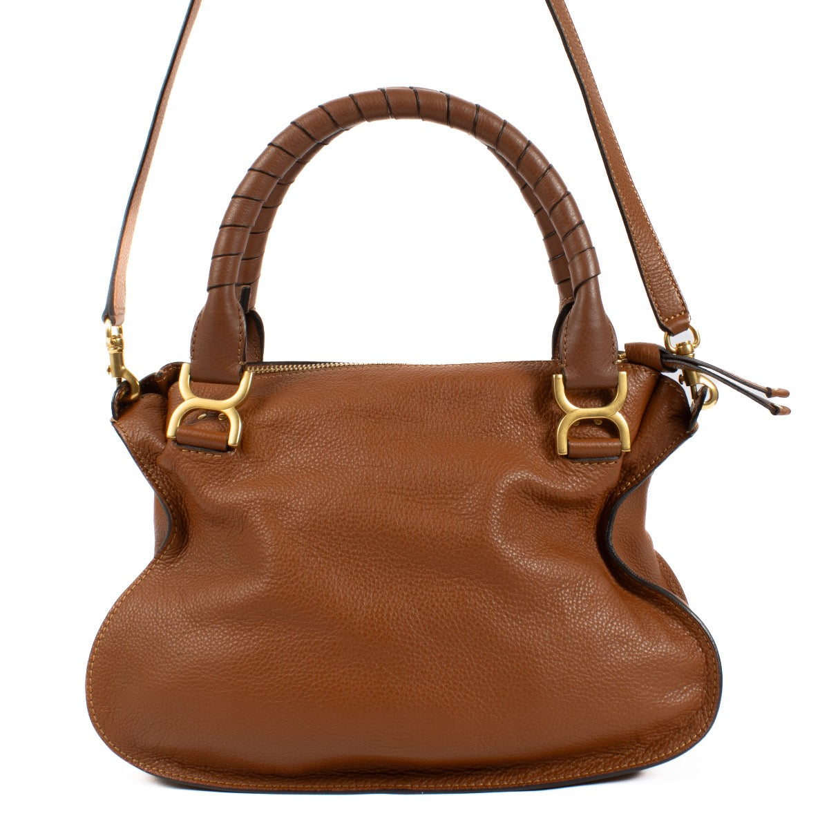 Buy authentic second hand Chloé Tan Grained Leather Marcie Bag at Labellov.com