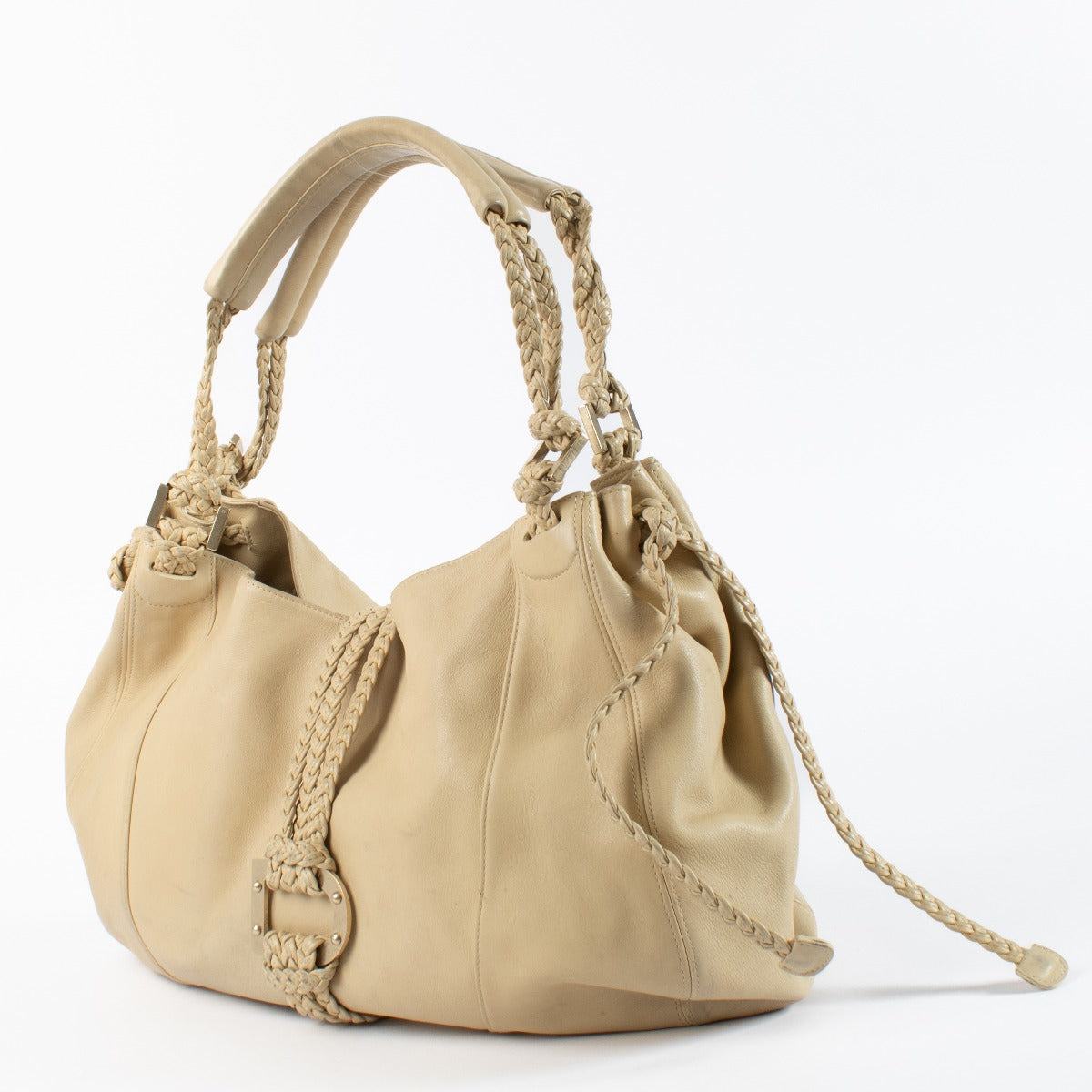 Authentic second hand Delvaux Eugène GM Cream Leather Shoulder Bag on Labellov.com