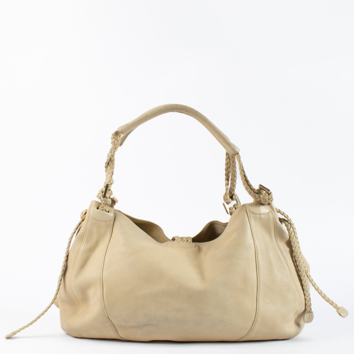 Authentic second hand Delvaux Eugène GM Cream Leather Shoulder Bag on Labellov.com