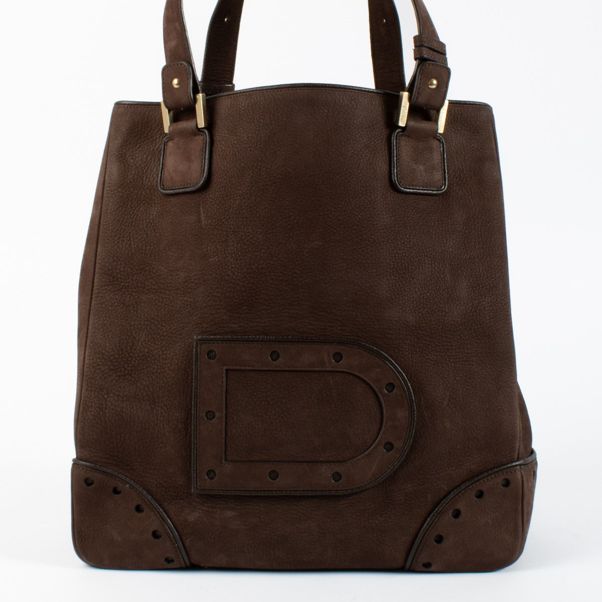 authentic vintage Delvaux Brown Nubuck Astrid Cabas Tote Bag on Labellov.com