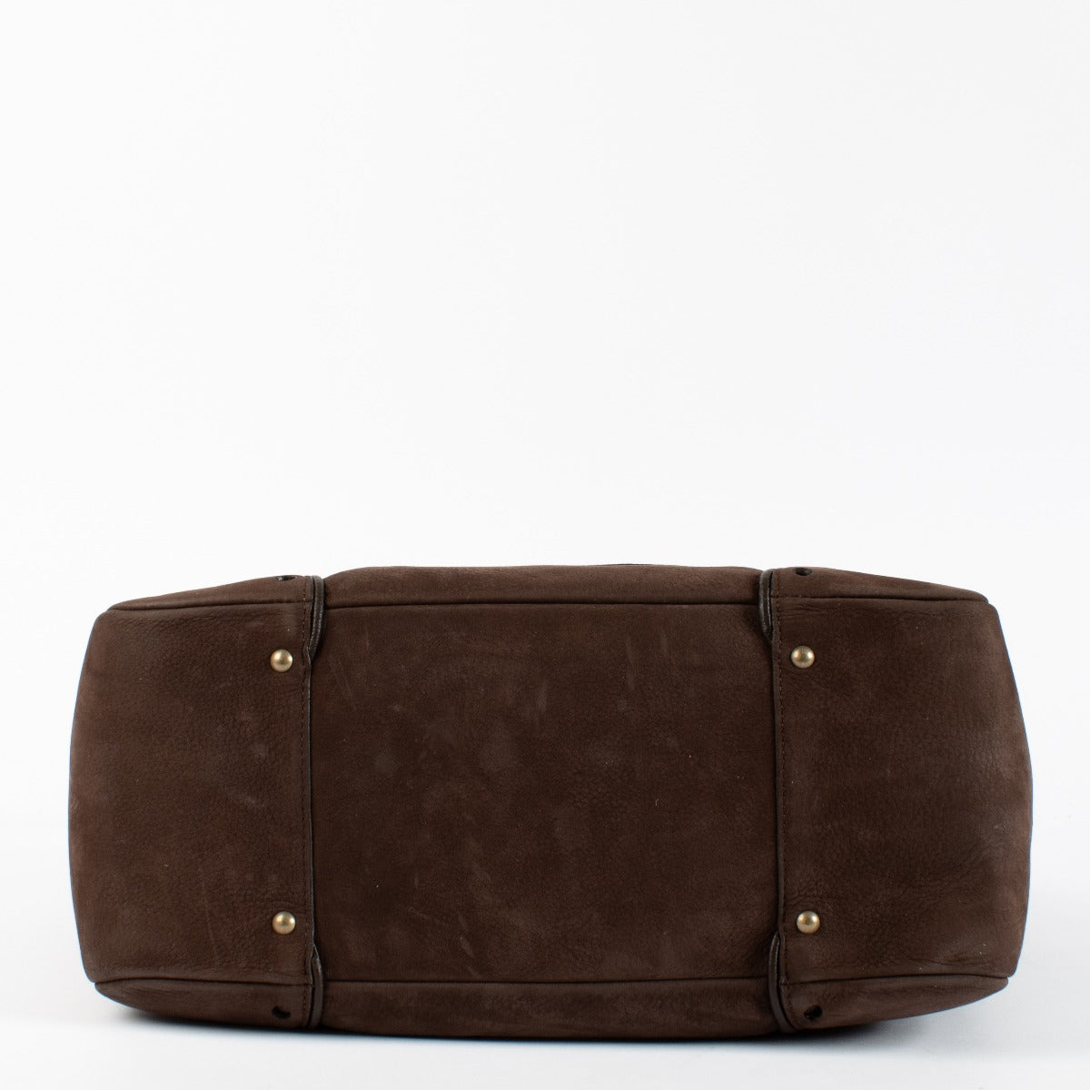 authentic vintage Delvaux Brown Nubuck Astrid Cabas Tote Bag on Labellov.com
