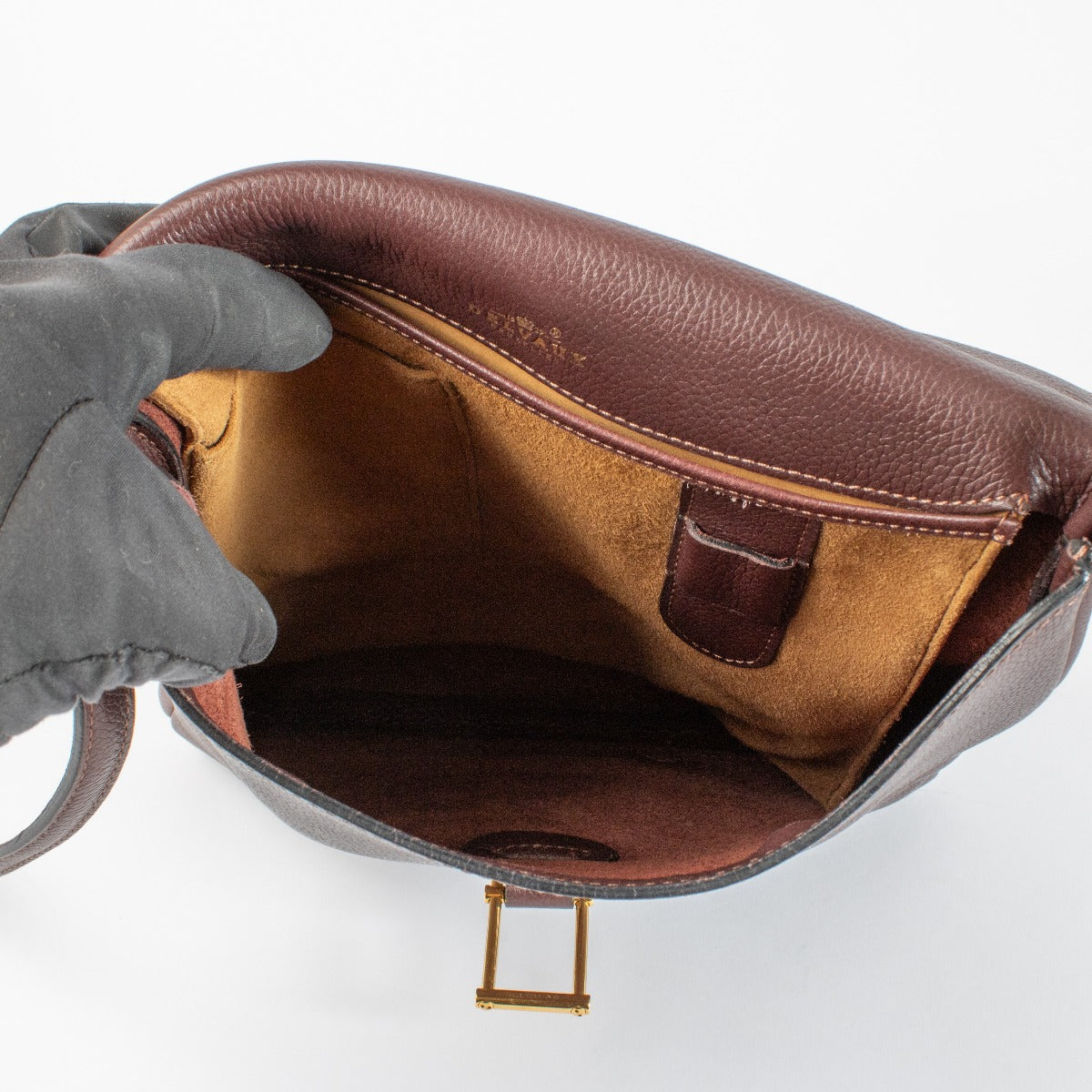 Authentic preloved Delvaux Burgundy Kot Messenger Bag on Labellov.com