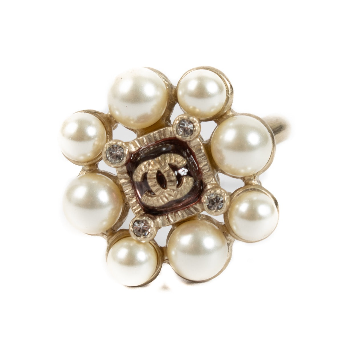Authentic Chanel 14p Pearl Ring Size 54 on Labellov.com