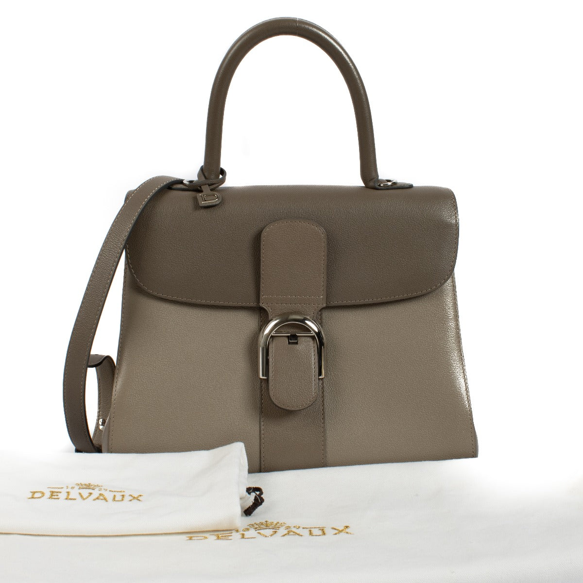Delvaux Camaïeux Tourterelle Rodeo Calf Brillant MM Bag