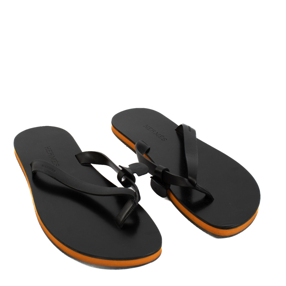 Hermès Black Thong Sandals - size 41