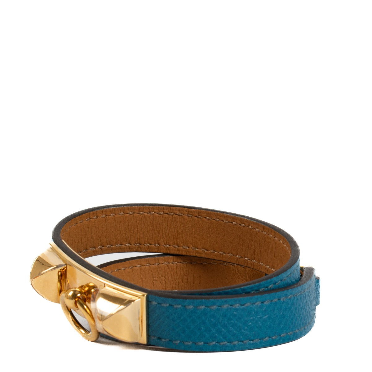 Authentic second hand Hermès Blue Espon Rivale Double Tour Bracelet on Labellov.com