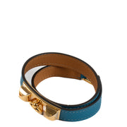 Authentic second hand Hermès Blue Espon Rivale Double Tour Bracelet on Labellov.com