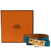 Authentic second hand Hermès Blue Espon Rivale Double Tour Bracelet on Labellov.com