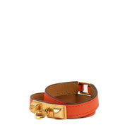 Authentic second hand Hermès Orange Espom Rivale Double Tour Bracelet - Size S on Labellov.com