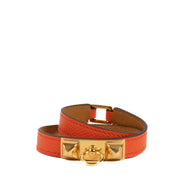 Authentic second hand Hermès Orange Espom Rivale Double Tour Bracelet - Size S on Labellov.com