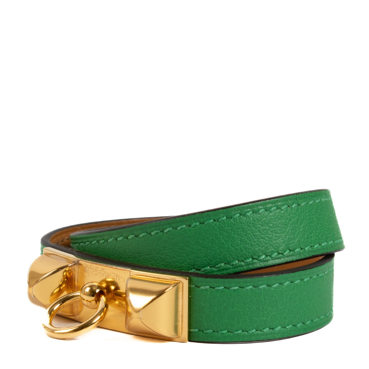 Authentic second hand Hermès Green Swift Rivale Double Tour Bracelet on Labellov.com